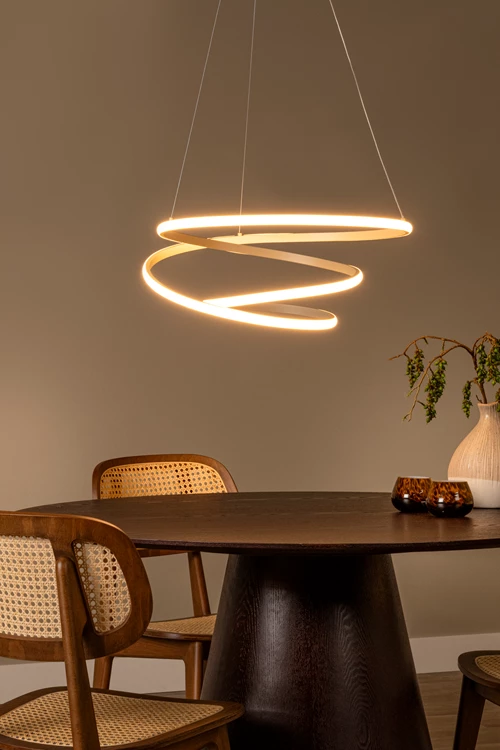 Lucide ESPIRAL - Pendant light - LED Dim. - CCT - 1x40W 2700K/4000K - Taupe | Essential - atmosphere 1